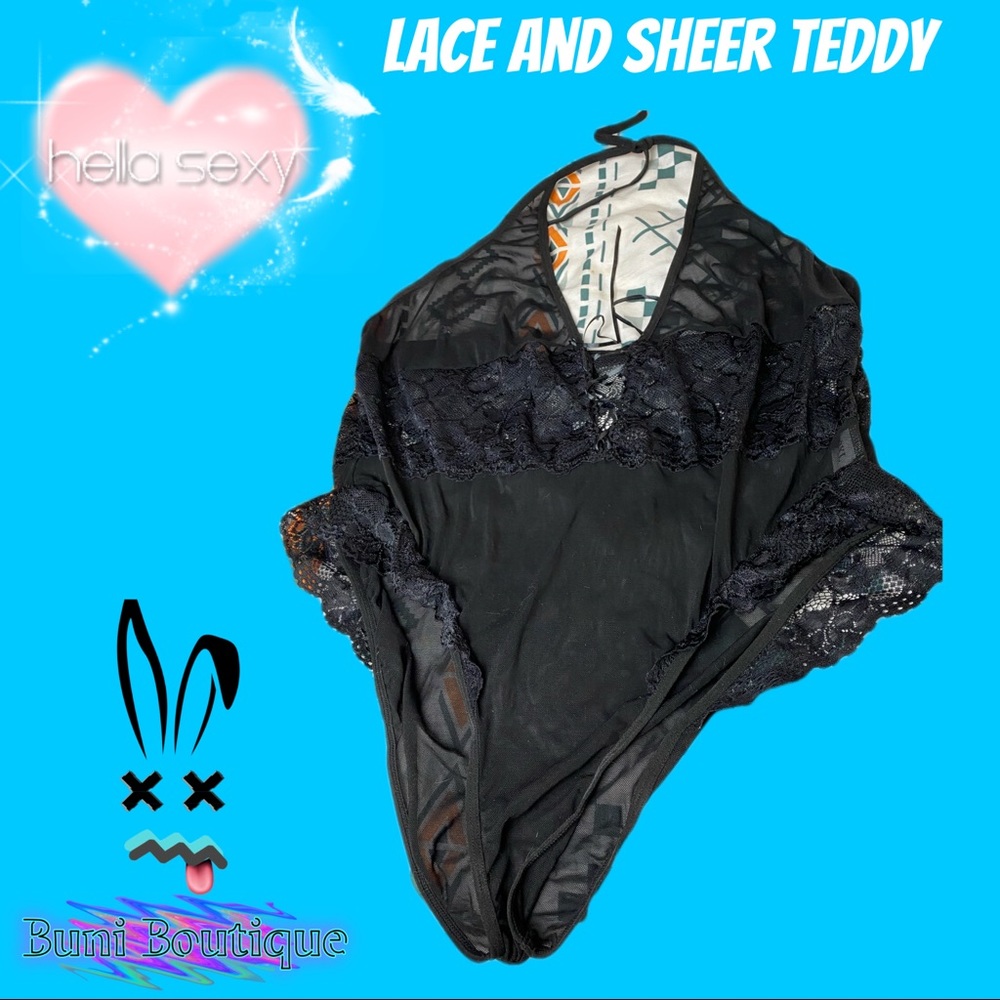 ❌SOLD❌Black Lace Teddy